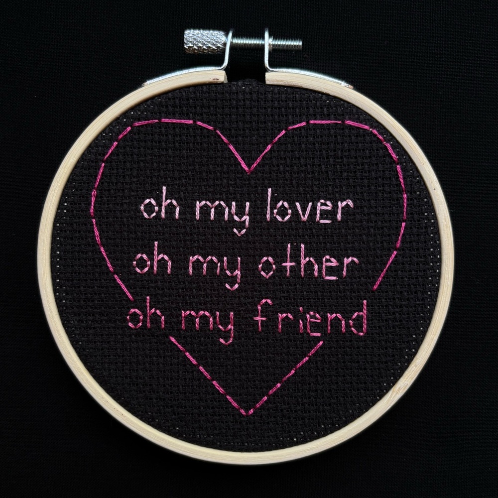 Coldplay Selena Gomez “Let Somebody Go” Lyrics 4-Inch Wooden-Framed Cross Stitch